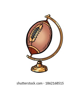 globe international American football or Rugby ball sports equipment comics illustration drawing