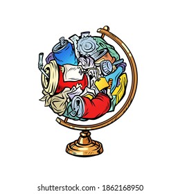 globe international garbage household plastic food containers comics illustration drawing