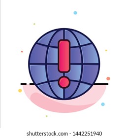 Globe, Internet, Browser, World Abstract Flat Color Icon Template