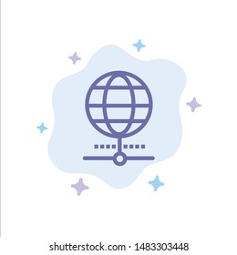 Globe, Internet, Browser, World Blue Icon on Abstract Cloud Background