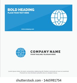 Globe, Internet, Browser, World SOlid Icon Website Banner and Business Logo Template. Vector Icon Template background