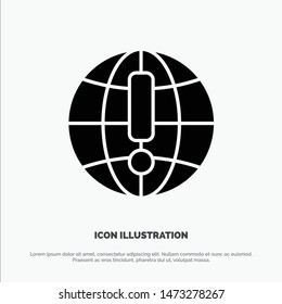 Globe, Internet, Browser, World Solid Black Glyph Icon