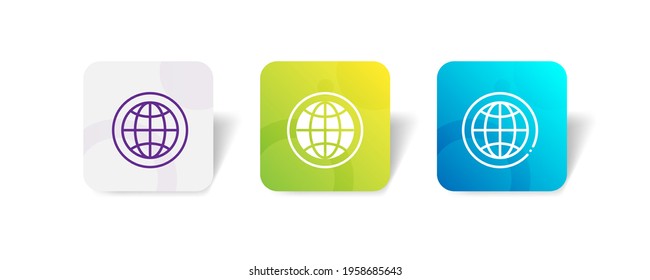 globe internet connection pixel perfect icon set bundle in line, solid, glyph, 3d gradient style