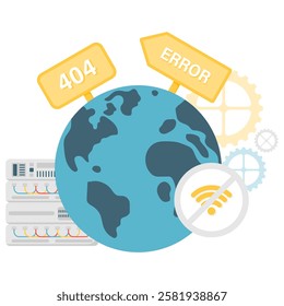 globe and internet error, internet and network disruptions