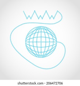 Globe internet Icon Isolated on White Background
