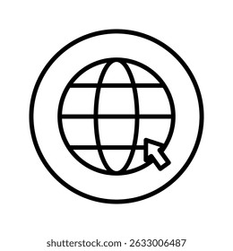 Globe, internet icon on white background