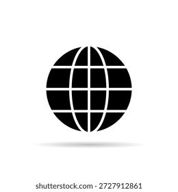 Ícone de Internet Globo. Símbolo da Web e do site em todo o mundo