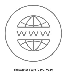 Globe internet line icon.