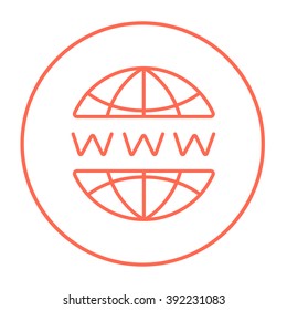 Globe internet line icon.