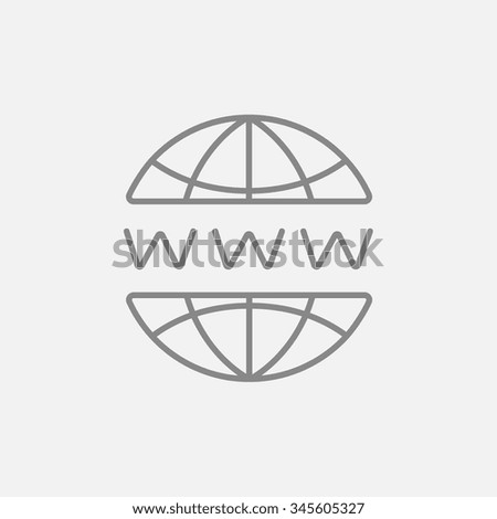 Globe internet line icon for web, mobile and infographics. Vector dark grey icon isolated on light grey background.