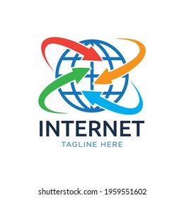 Globe internet logo design template