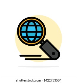 Globe, Internet, Search, Seo Abstract Circle Background Flat color Icon