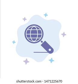 Globe, Internet, Search, Seo Blue Icon on Abstract Cloud Background. Vector Icon Template background