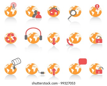 globe with internet tool icon