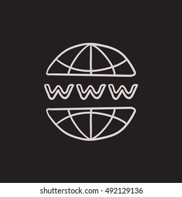 Globe internet vector sketch icon isolated on background. Hand drawn Globe internet icon. Globe internet sketch icon for infographic, website or app.