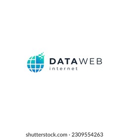 globe for internet and web logo design