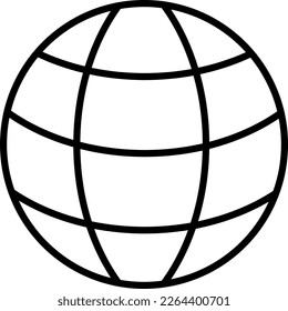 globe, internet and web sites sign. Also similar to a basketball minimal icon illustration