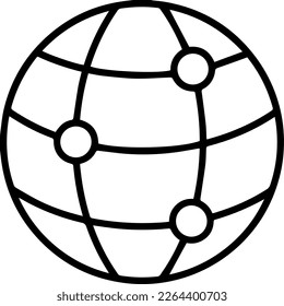 globe, internet and web sites sign. minimal icon illustration