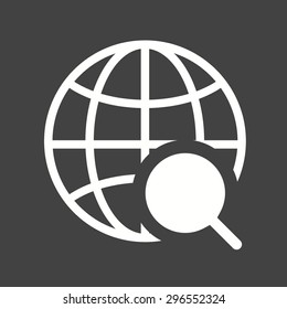 Globe, internet, world, magnifier icon vector image. Can also be used for seo, digital marketing, technology. Suitable for use on web apps, mobile apps and print media.