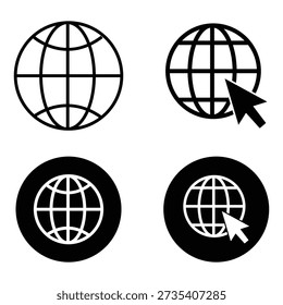 Globe Internet and World Vector Icons