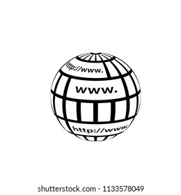 globe internet, world wide web icon vector template