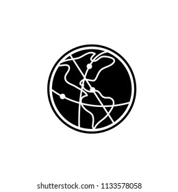 globe internet, world wide web icon vector template