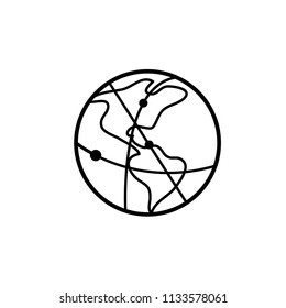 globe internet, world wide web icon vector template