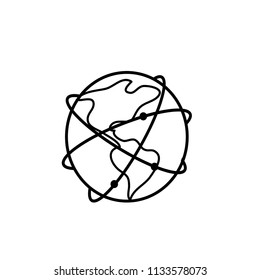 globe internet, world wide web icon vector template