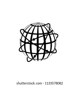 globe internet, world wide web icon vector template