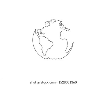 Globe isolated line drawing, vector illustration design. Climate change collection.