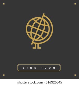 Globe isolated minimal single flat linear icon for application and info-graphic. World line vector icon for websites and mobile minimalistic flat design.