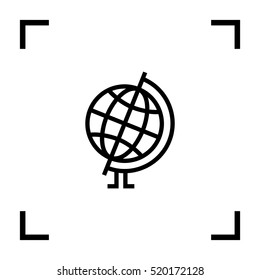 Globe isolated minimal single flat linear icon for application and info-graphic. World line vector icon for websites and mobile minimalistic flat design.