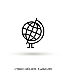 Globe isolated minimal single flat linear icon for application and info-graphic. World line vector icon for websites and mobile minimalistic flat design.