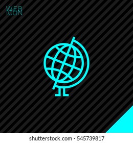 Globe isolated minimal single flat linear icon for application and info-graphic. World line vector icon for websites and mobile minimalistic flat design.