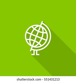 Globe isolated minimal single flat linear icon for application and info-graphic. World line vector icon for websites and mobile minimalistic flat design.