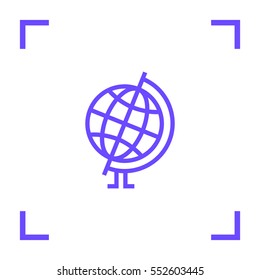 Globe isolated minimal single flat linear icon for application and info-graphic. World line vector for websites and mobile minimalistic design.