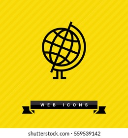 Globe isolated minimal single flat linear icon for application and info-graphic. World line vector icon for websites and mobile minimalistic flat design.