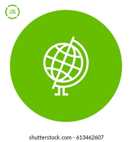 Globe isolated minimal single flat linear icon for application and info-graphic. World line vector icon for websites and mobile minimalistic flat design.