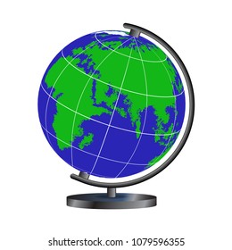 globe isolated on white background vector illustration
