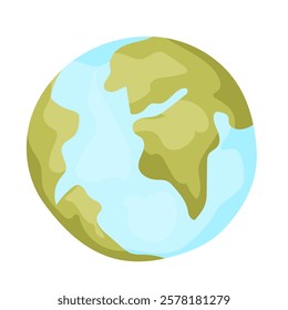 Globe isolated on white background. Flat planet earth icon. Vector illustration of planet earth.