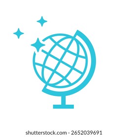 Globe. isolated on white. Blue icon
