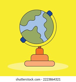a globe isolated yellow background