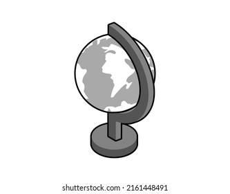 Globe isometric design icon. Vector web illustration. 3d colorful concept