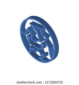 Globe isometric left top view 3D icon