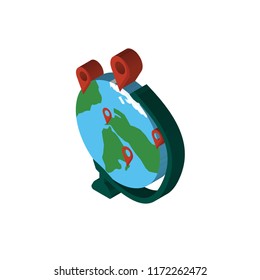 Globe isometric left top view 3D icon
