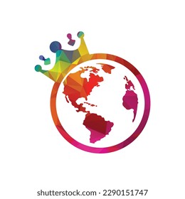 Globe king vector logo design. Globe king vector logo design.