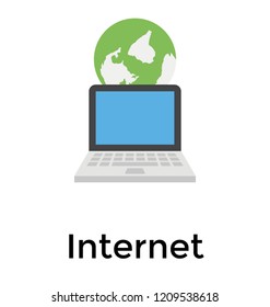 Globe and laptop symbolising internet