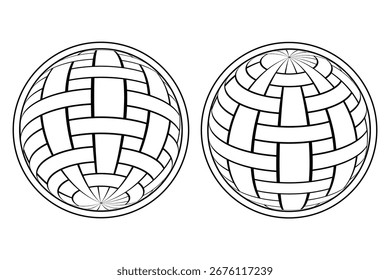 Globaler Längengrad keltischer Breite, einzeln auf weißem Hintergrund. Vektorgrafik.