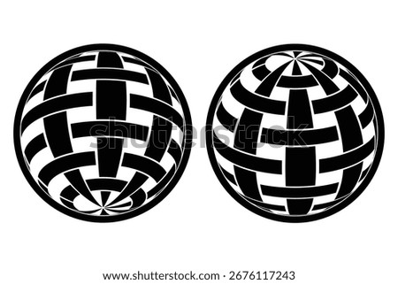 globe latitude longitude celtic style isolated on white background. vector illustration.