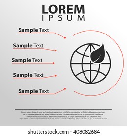 globe and leaf icon. infographics template